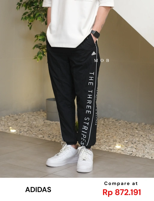Image of [BEST DEAL!] ADDSJP01002 Training Jogger Pants Black WHITE