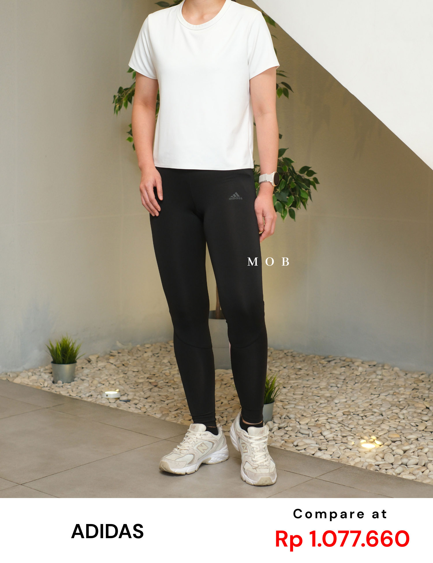ADDSTG02002 Own The Run Women Tights BLACK PINK
