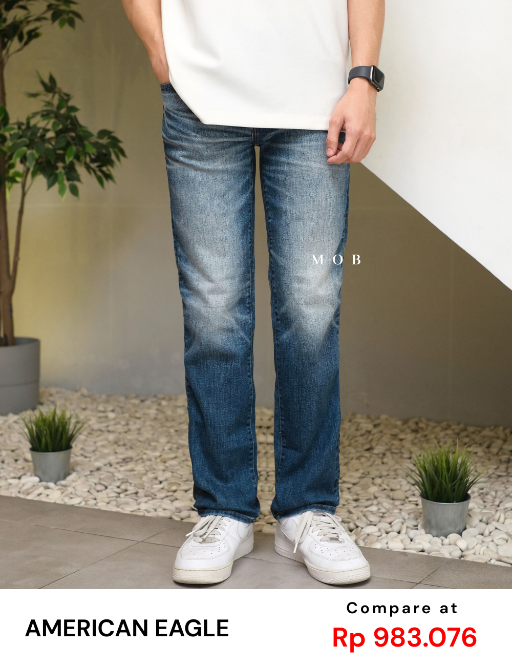 AEPT03001 AirFlex+ Original Straight Jeans Medium Blue