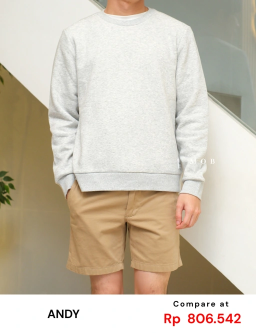 Image of ANDSW01003 Basic SWEATSHIRT Light Grey