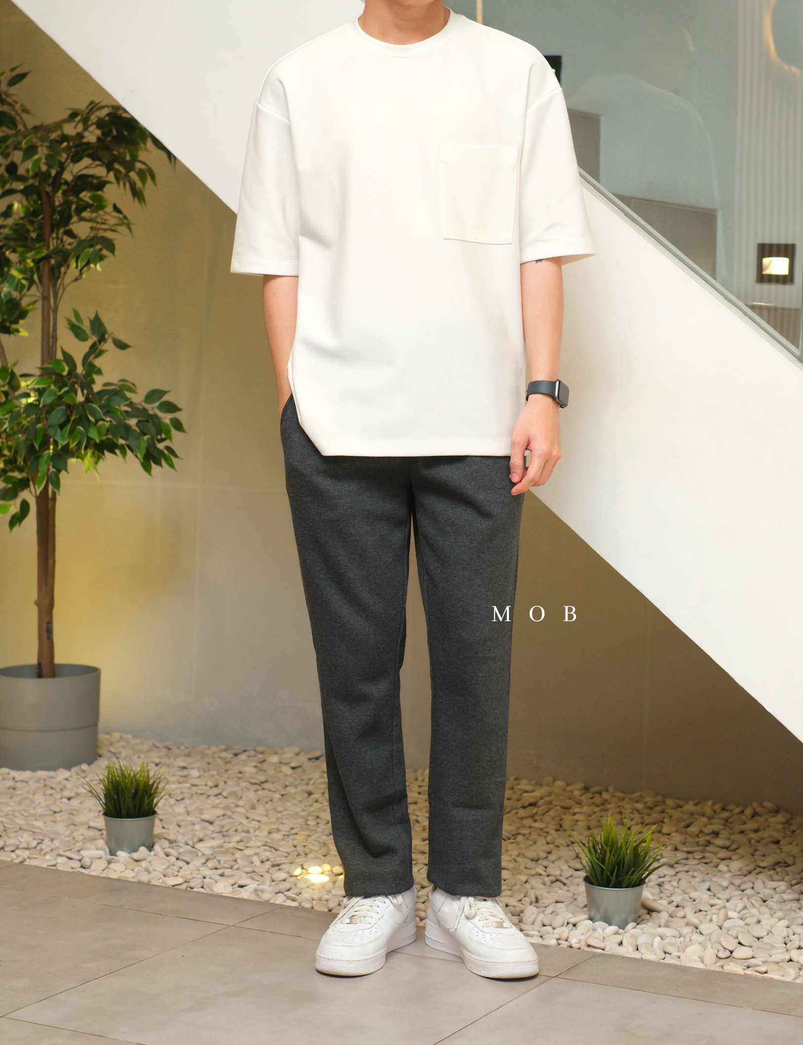 ANDSP01003 Basic SWEATPANTS Dark Grey