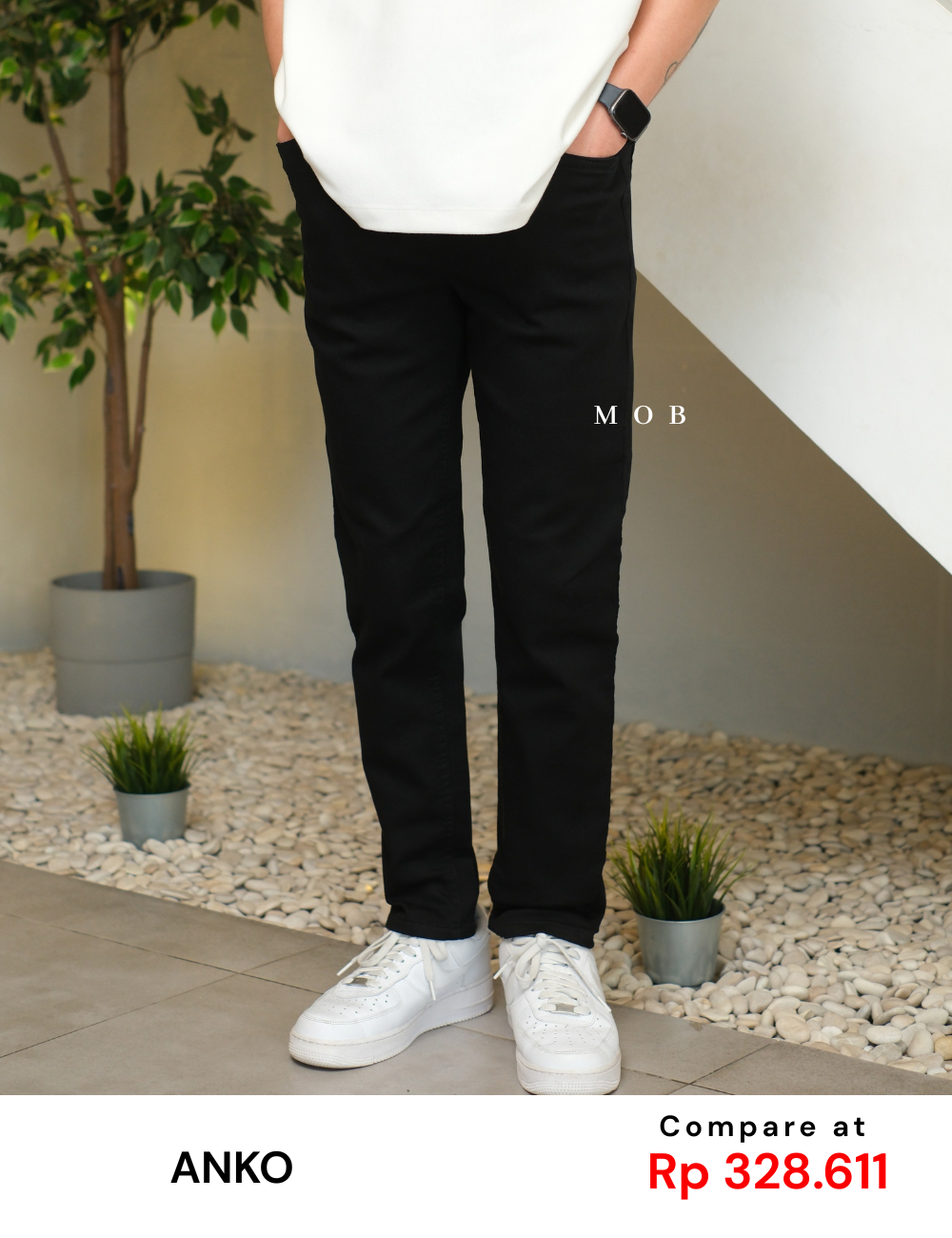 AKPT01001 Stretch Knit Pants Black