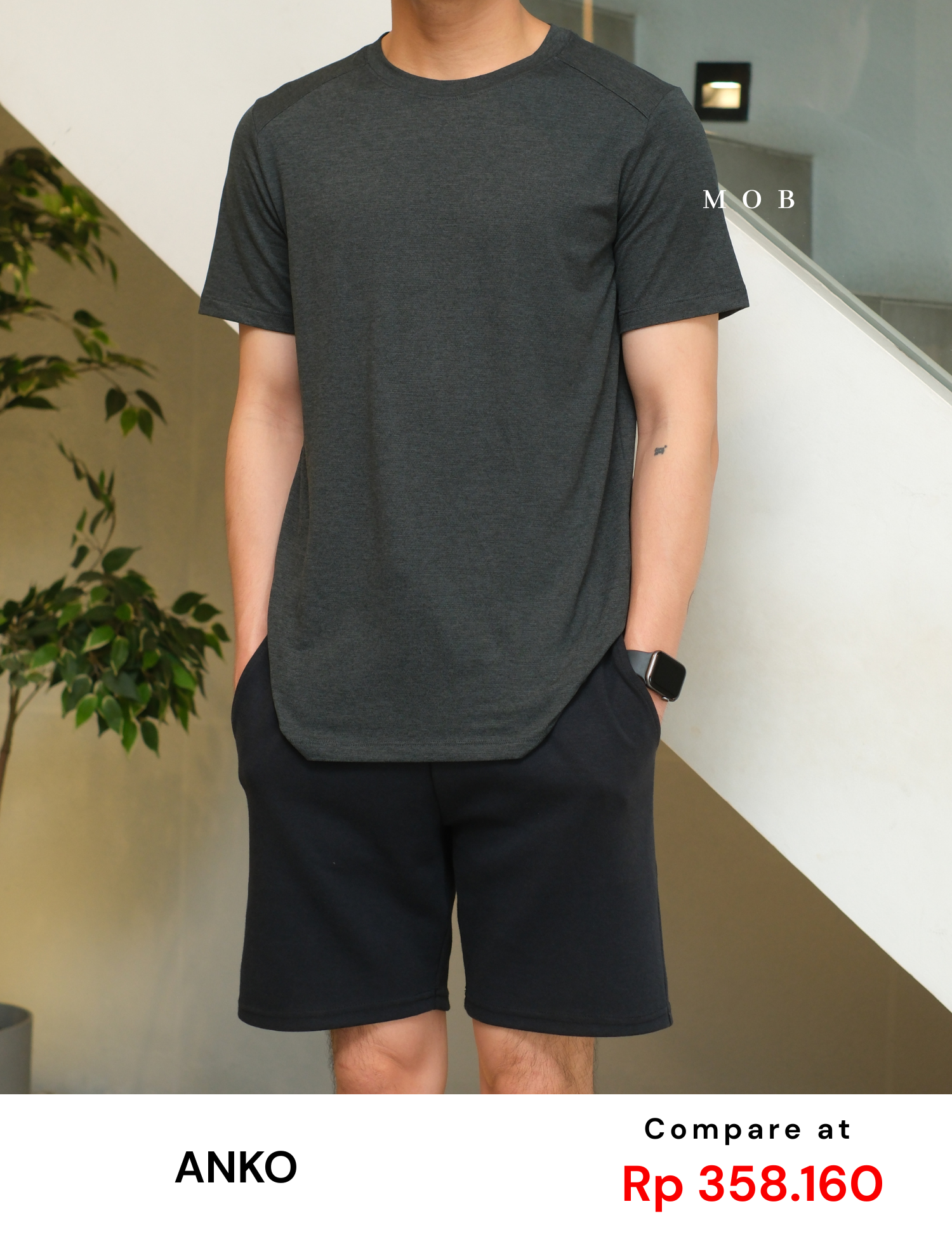 AKSST01003 Active SS Tee DARK GREY Misty