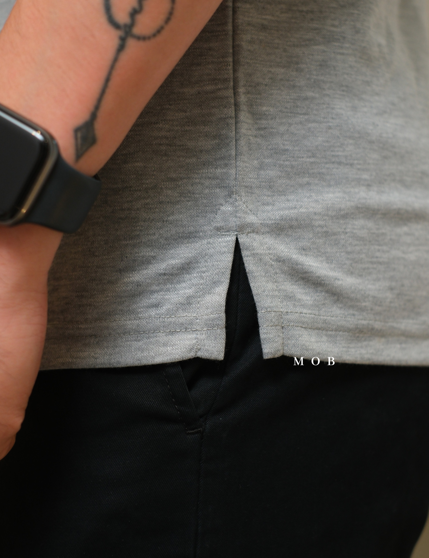 APTPLS01003 Premier Flex LS Polo Heather Grey