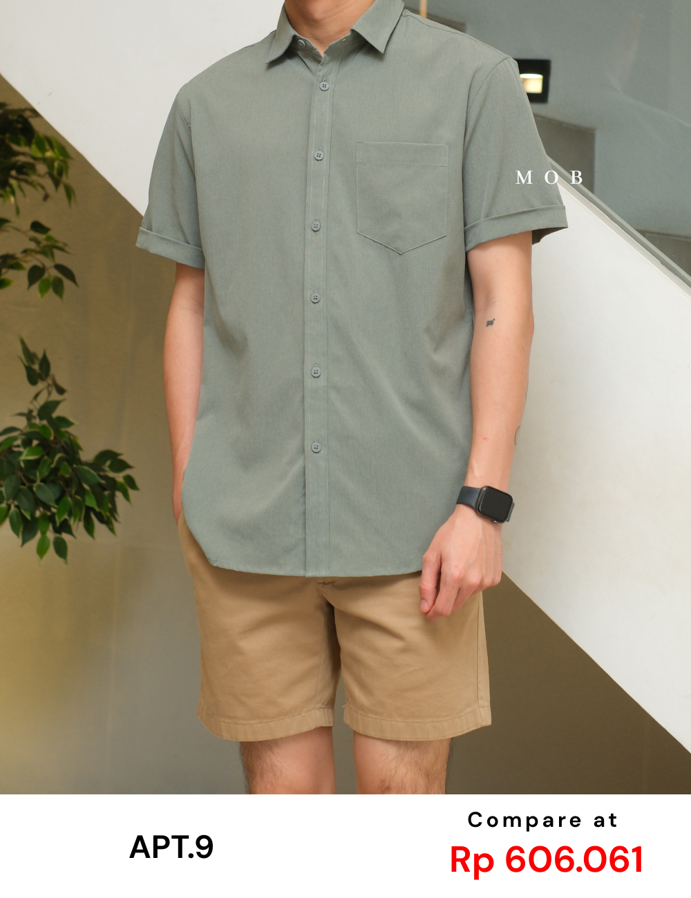 APTSSS03001 Slim Performance SS Shirt Sage