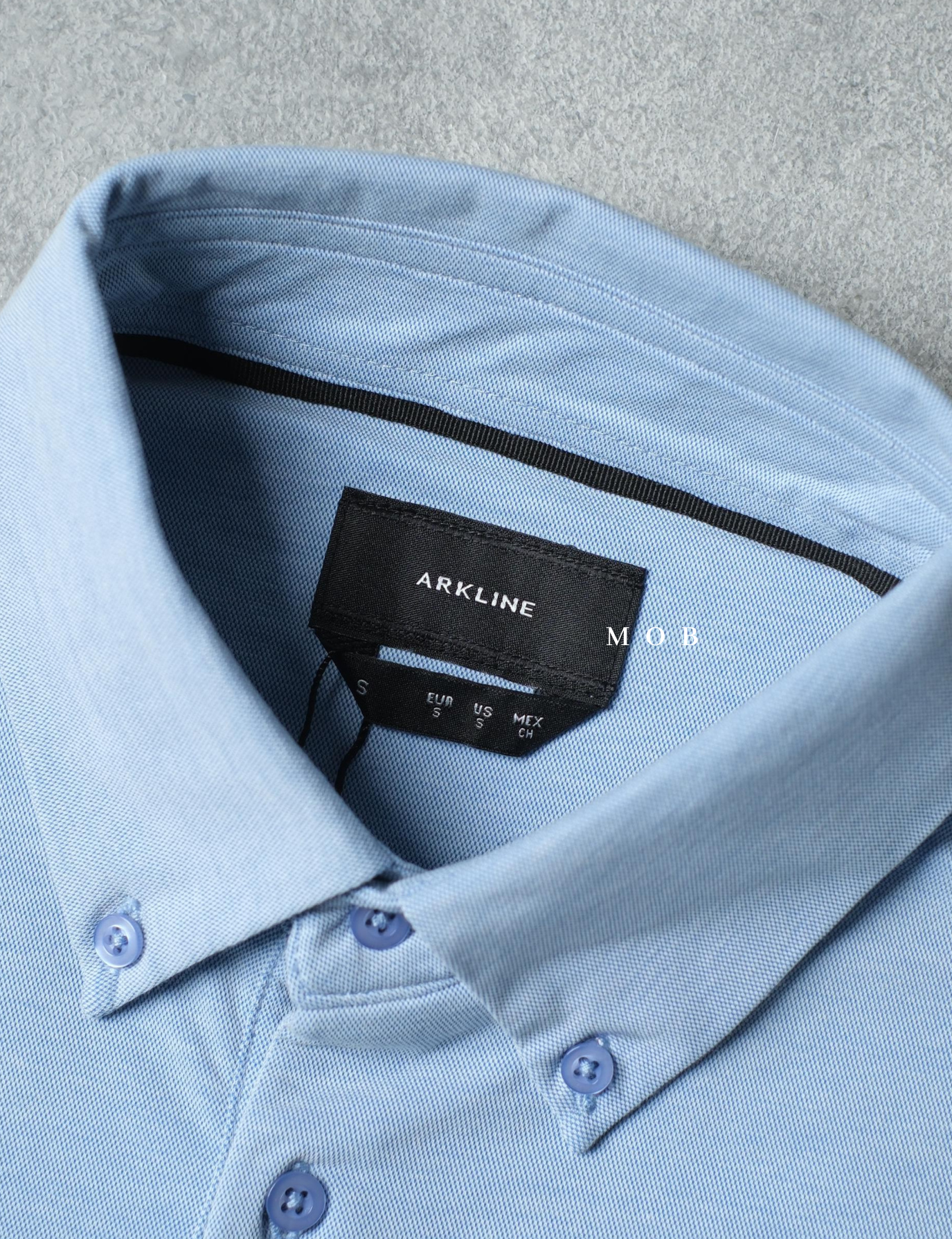 ARK01SSP018 Hybrid Button Down Collar Polo Shirt Glacier Blue