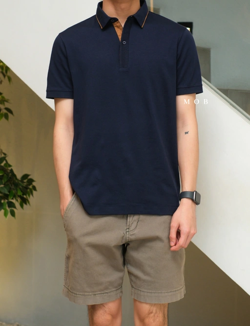 Image of ARKPSS01002 Gentle Polo Shirt Deep Navy