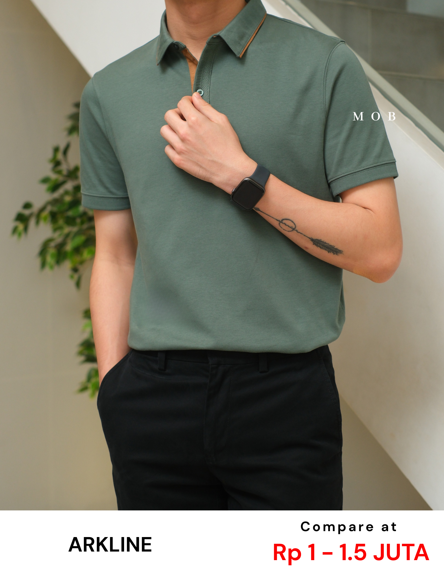 ARK01SSP001 Gentle Polo Shirt Sage Green