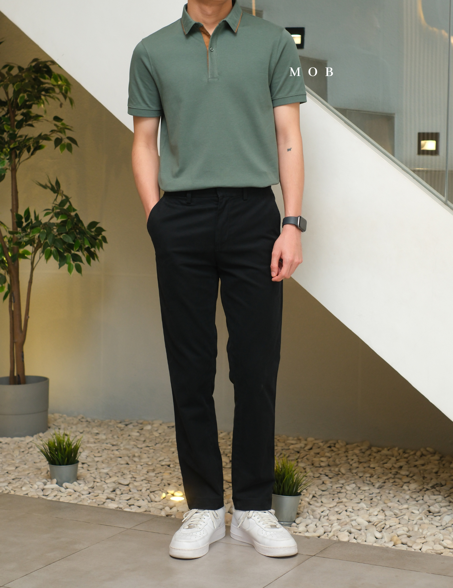 ARK01SSP001 Gentle Polo Shirt Sage Green