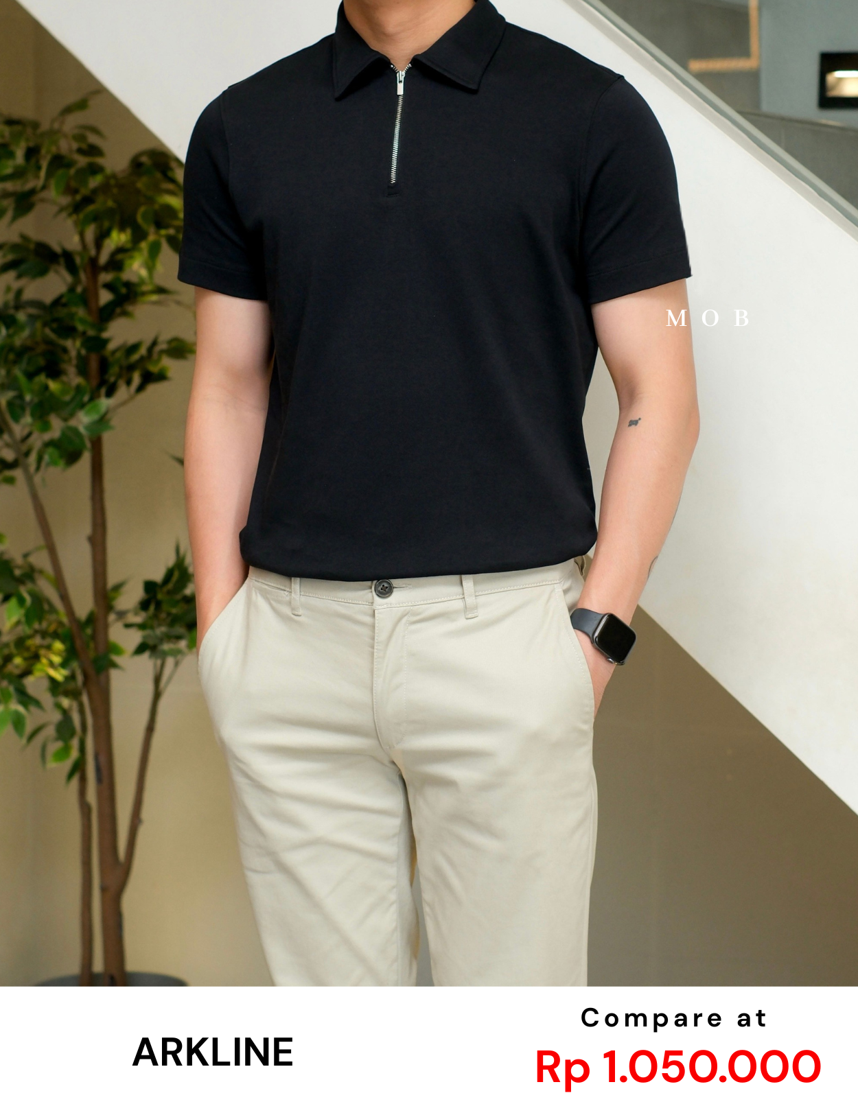 ARK01SSP023 Cerniera Polo SS Shirt Rich Black