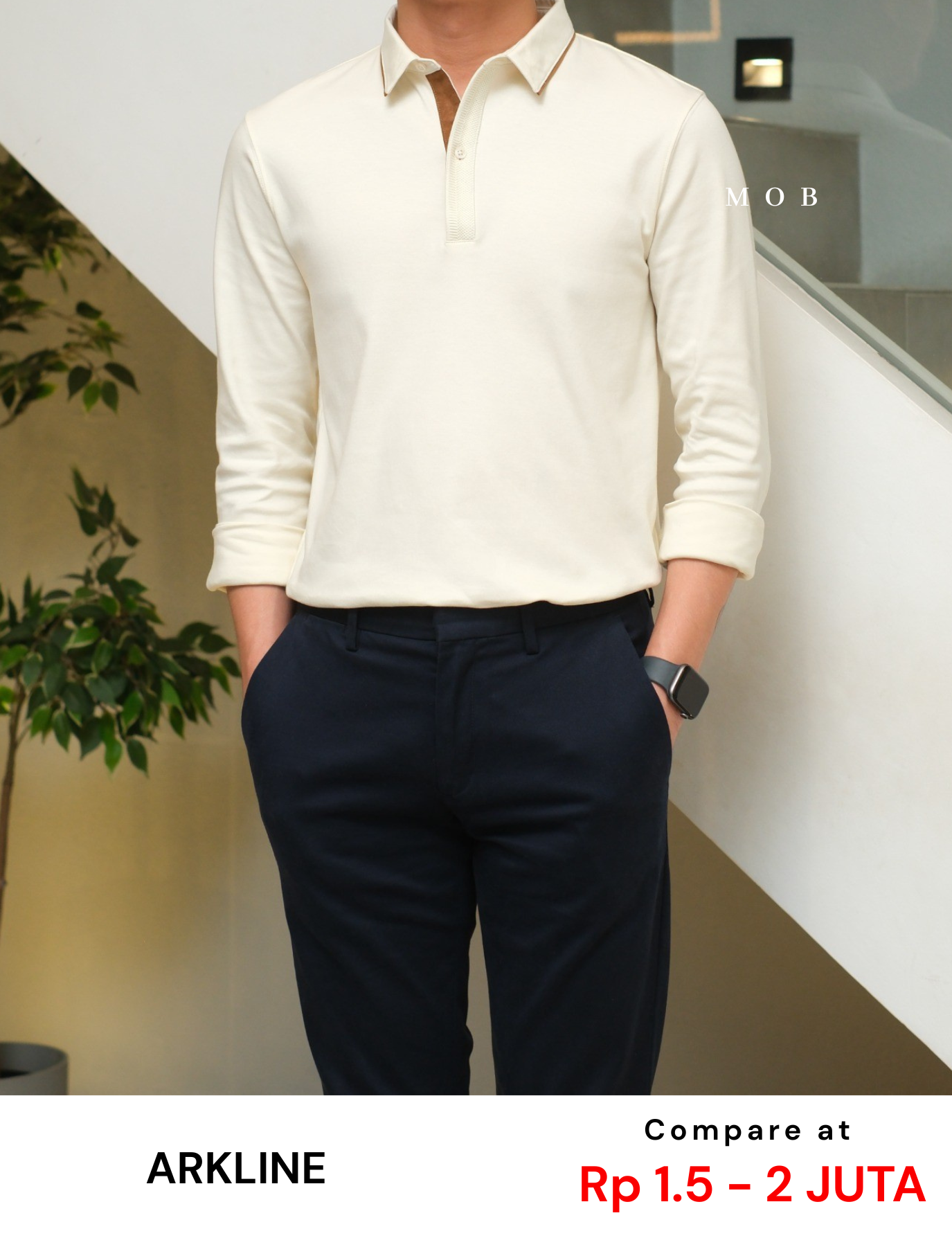 ARK01LSP022 Gentle Polo LS Shirt Cream