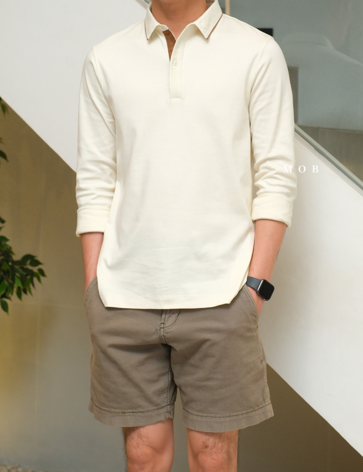 ARK01LSP022 Gentle Polo LS Shirt Cream