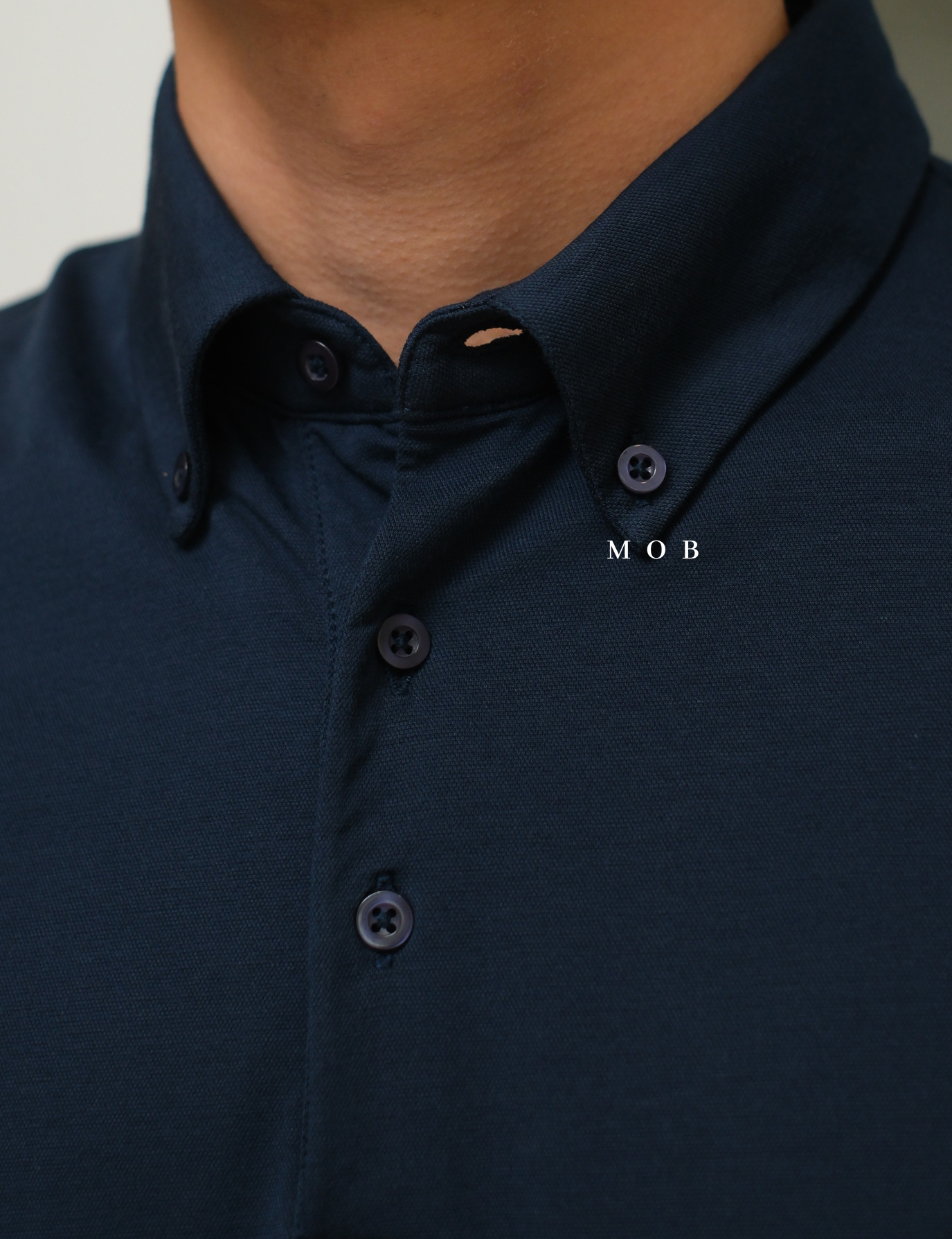 ARK01SSP012 Hybrid Button Down Collar Polo Shirt Midnight Navy