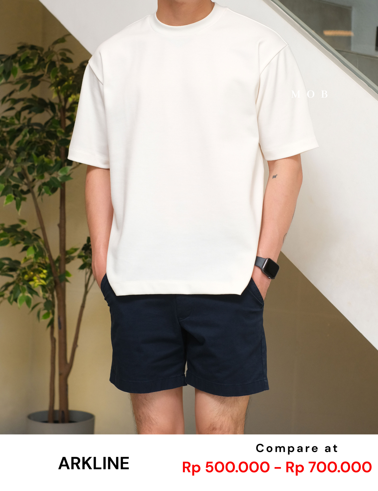 ARK01SST064 Structure Boxy Tee Off White