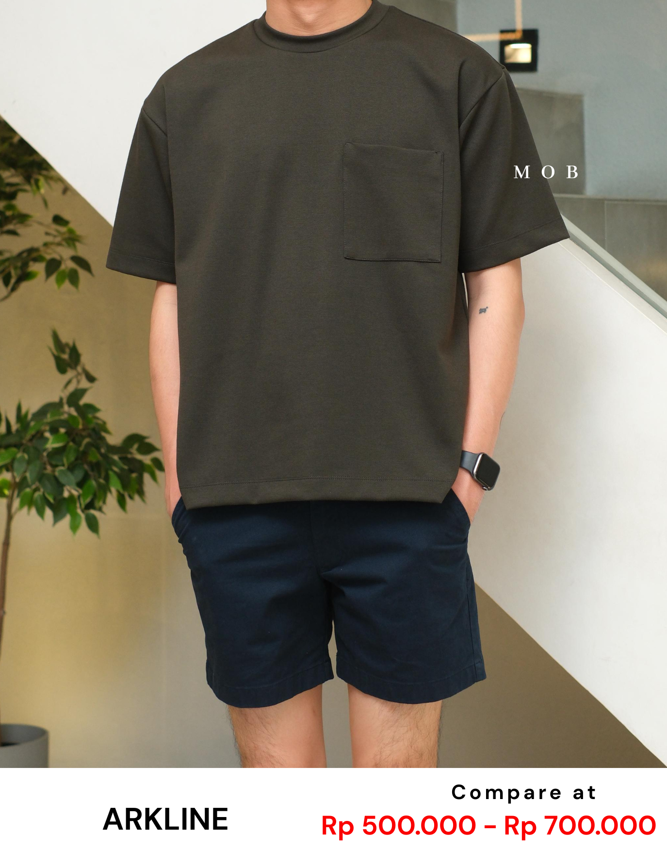 ARK01SST044 Boxy Pocket SS Tee Olive