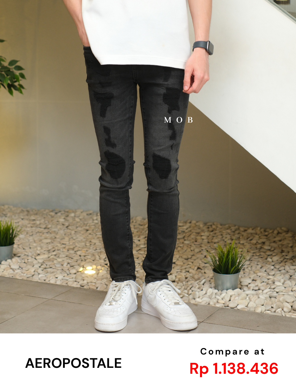 ARPT1301 Super Skinny Premium Ripped Jeans Black Wash