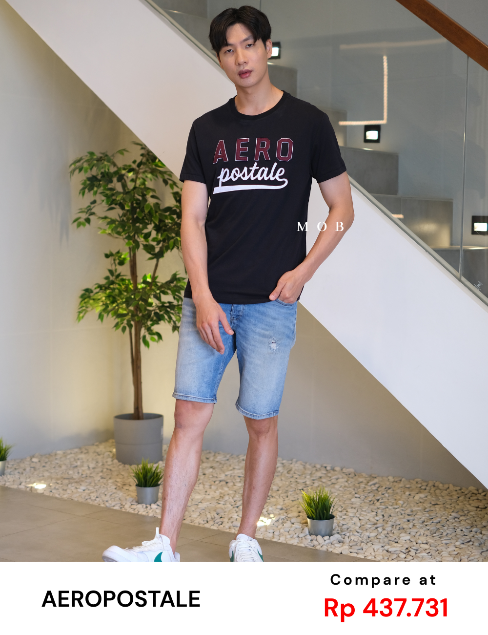 ARSST09004 Script Appliqué Graphic Tee Black (M ONLY)