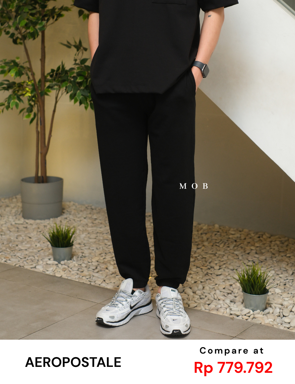 ARJP06001B Cloud Soft Slouchy Jogger Pants Black