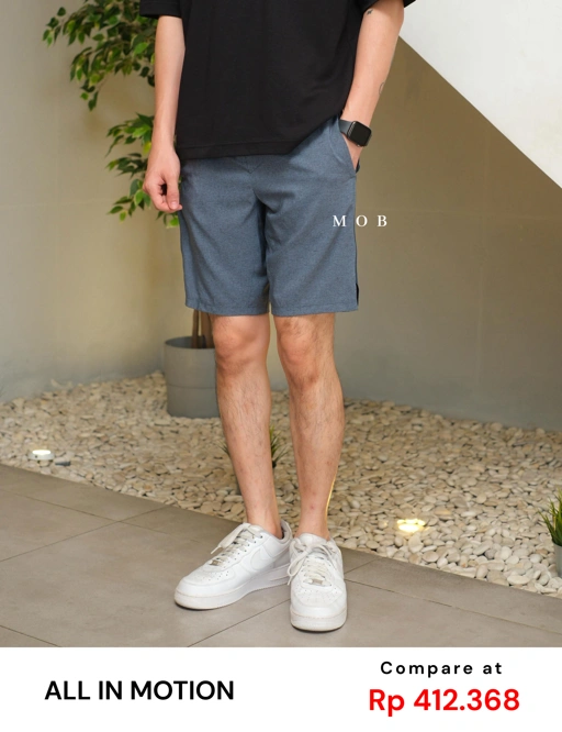 Image of AIMSR02001 2 in 1 Shorts 9" Blue Grey