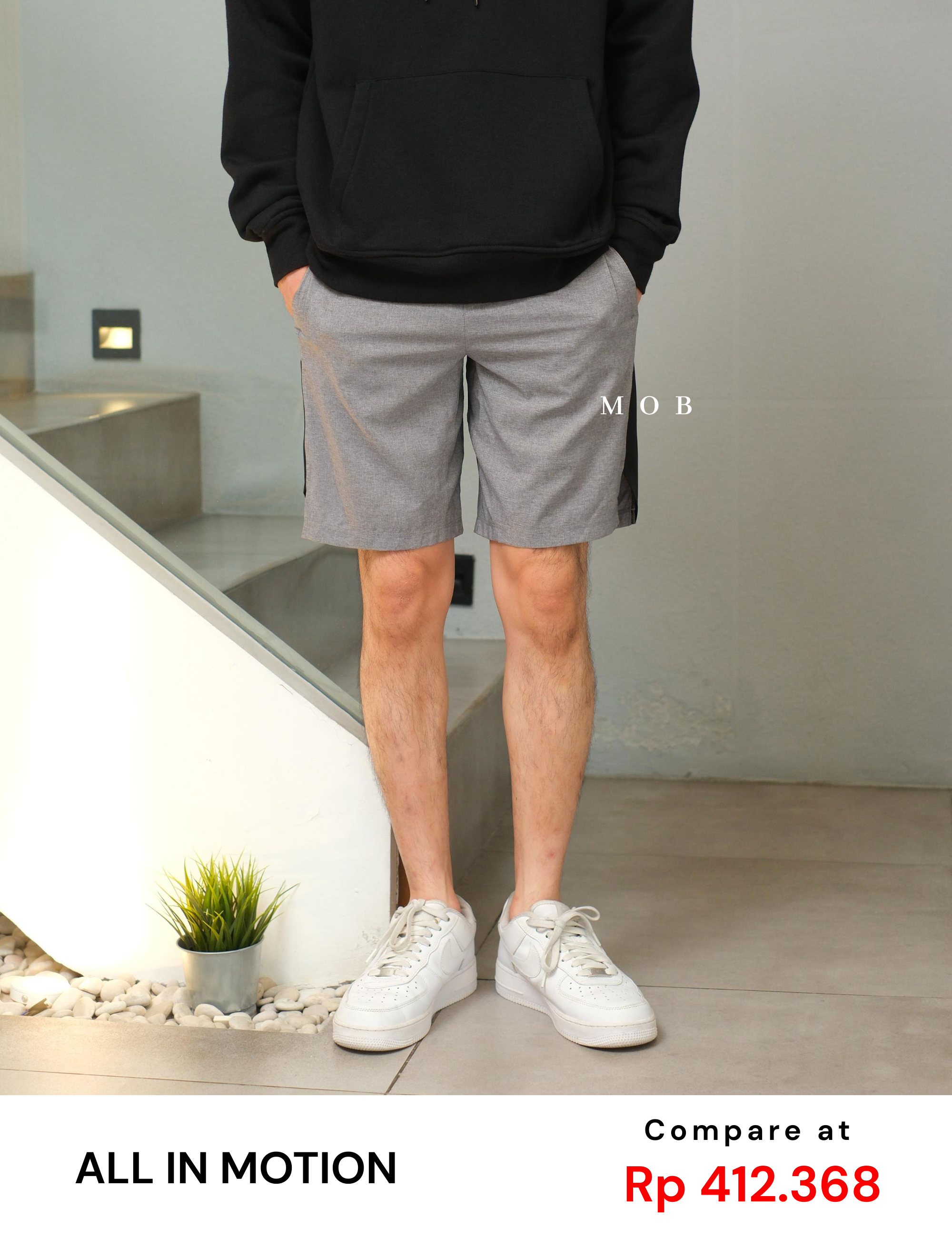 AIMSR02002 2 in 1 Shorts 9" Grey 