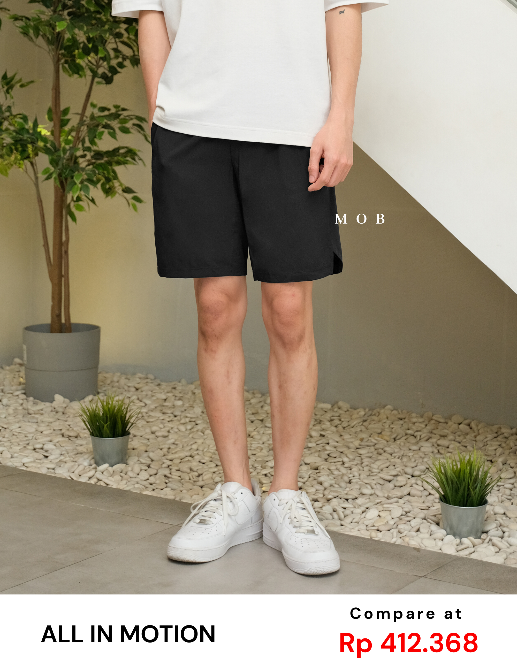 AIMSR02003 2 in 1 Shorts 9" Black