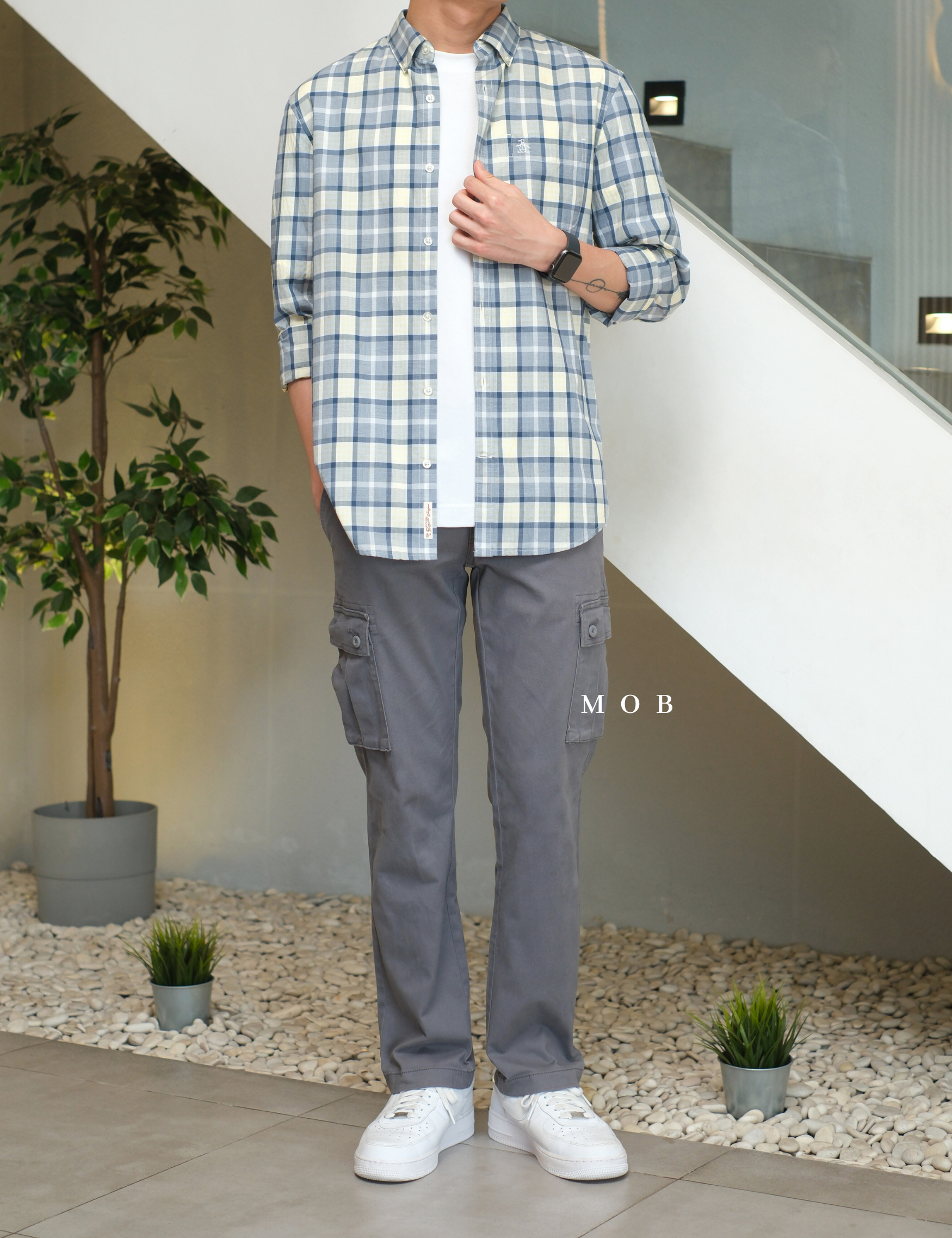 AZEPT06003 SLIM Fit Cargo Pants Grey