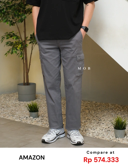Image of [BEST DEAL!] AZEPT05002 Straight Fit Cargo Pants Grey 