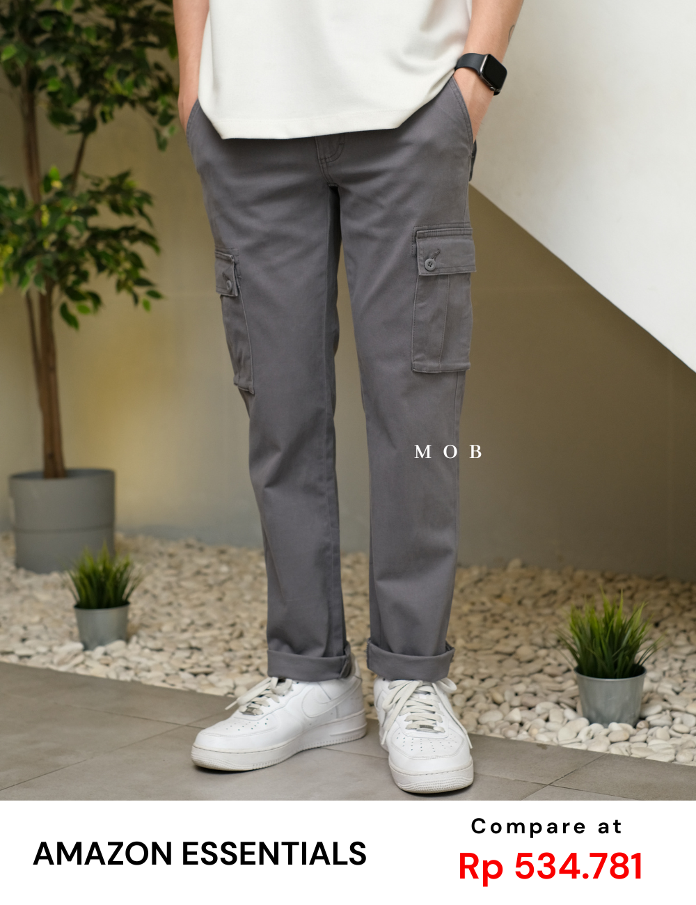 AZEPT06003 SLIM Fit Cargo Pants Grey
