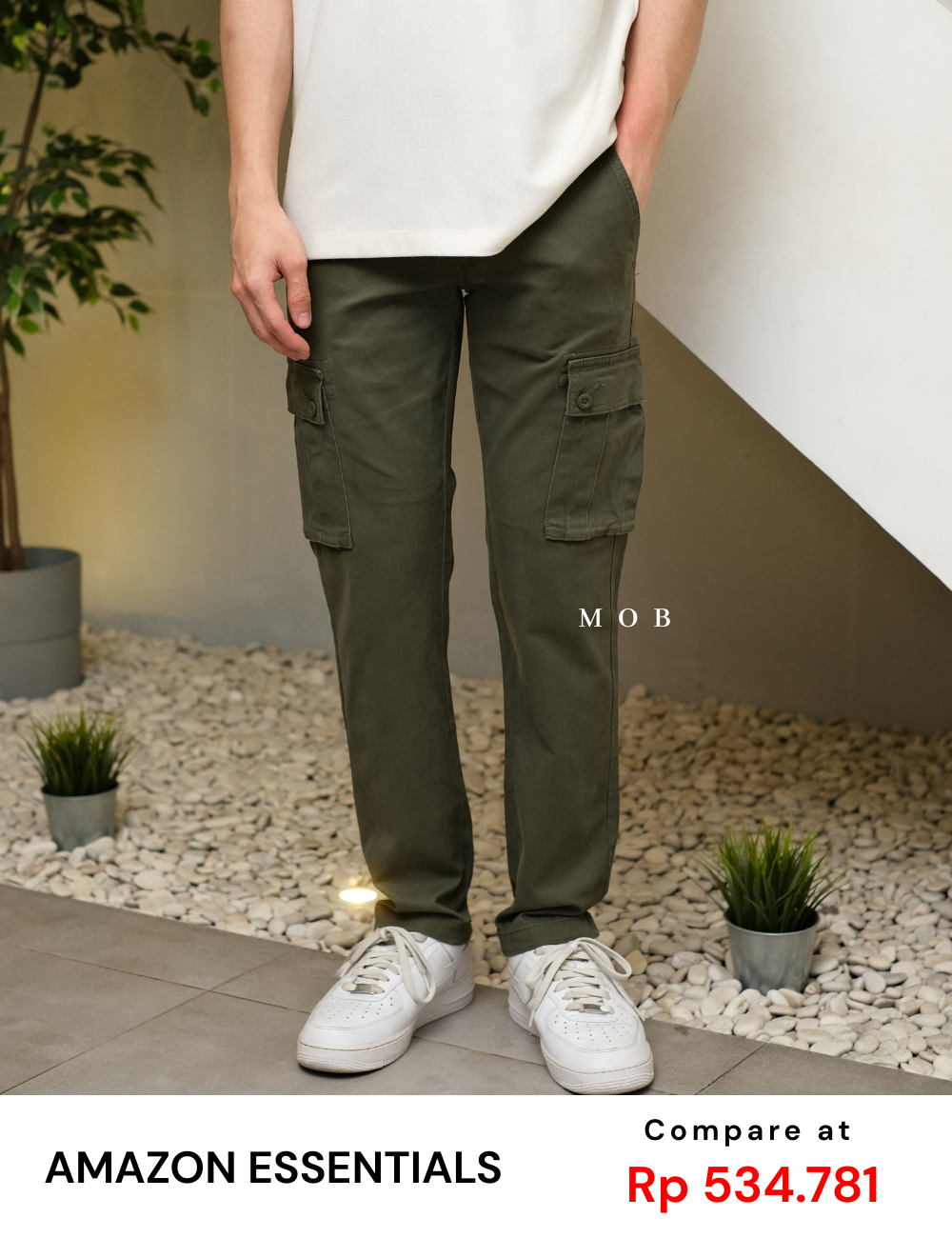 AZEPT06004 SLIM Fit Cargo Pants Olive