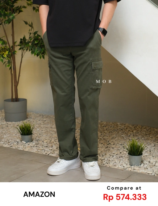 Image of [BEST DEAL!] AZEPT05003 Straight Fit Cargo Pants Olive