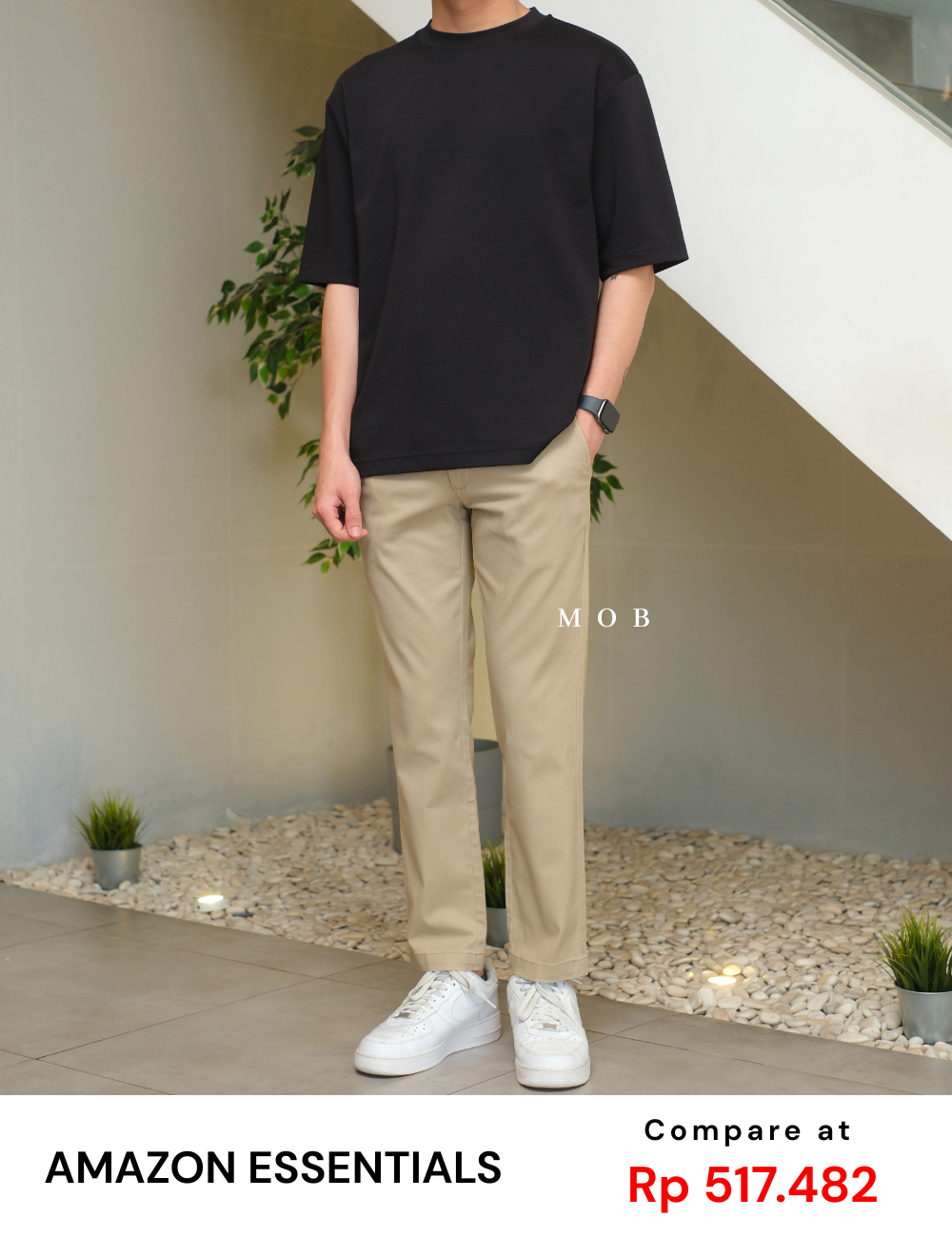 AZEPT01002 Essentials Slim Stretch Chino Pants Khaki