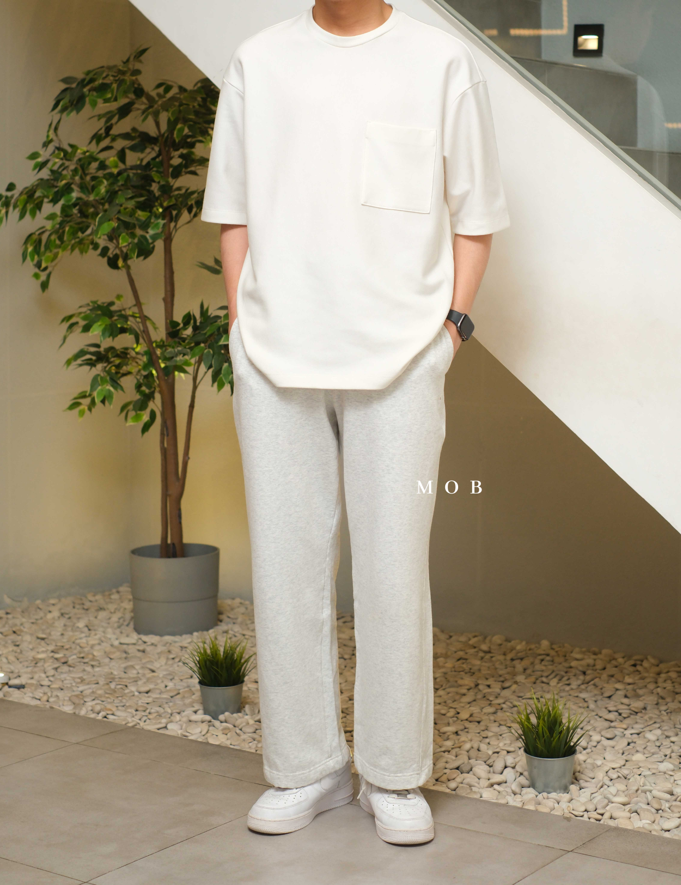 ARSP01001B Cloud Soft Baggy Sweatpants Light Grey Misty