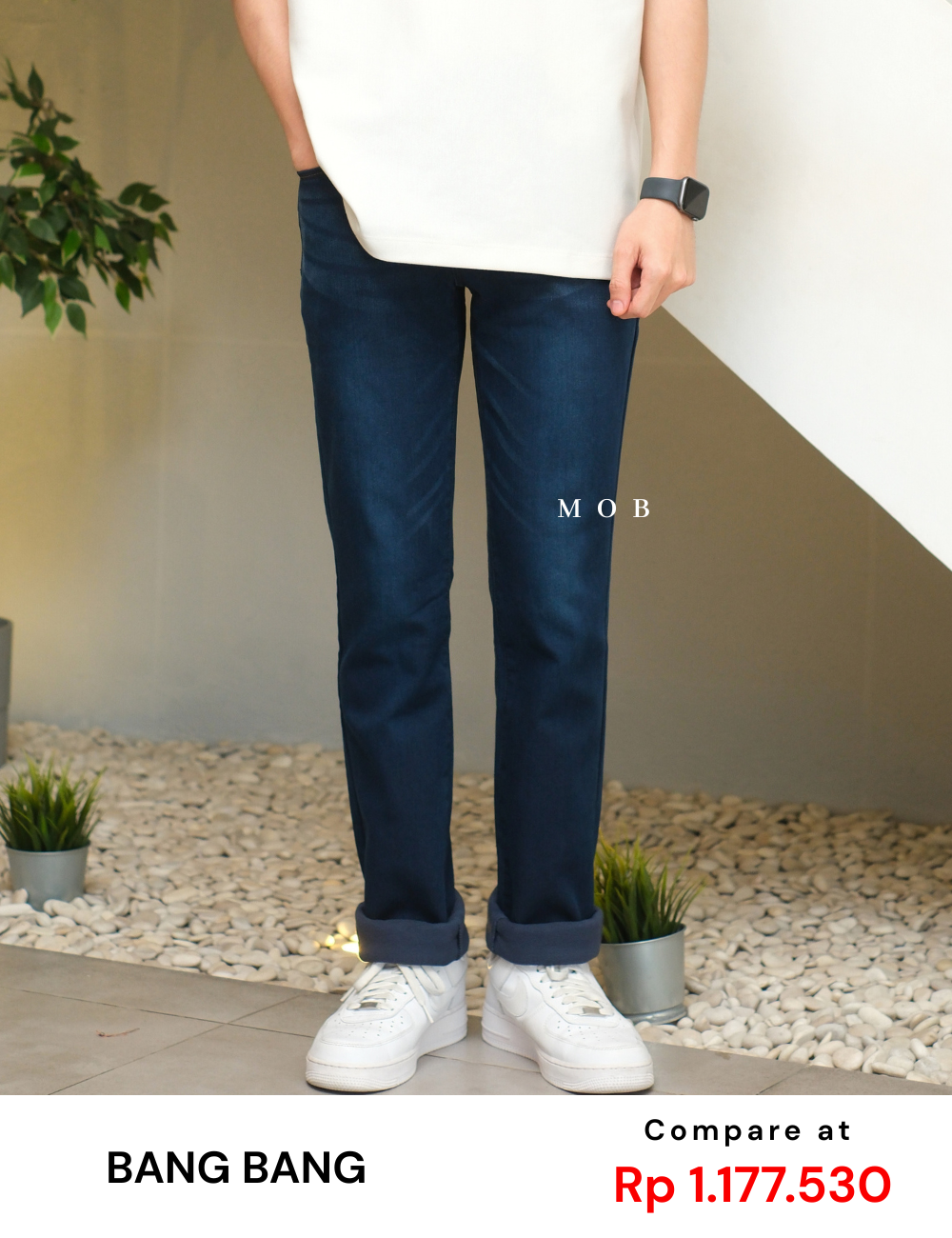 BBGPT04005 Tight Slim Smart Bonding Jeans Navy Blue