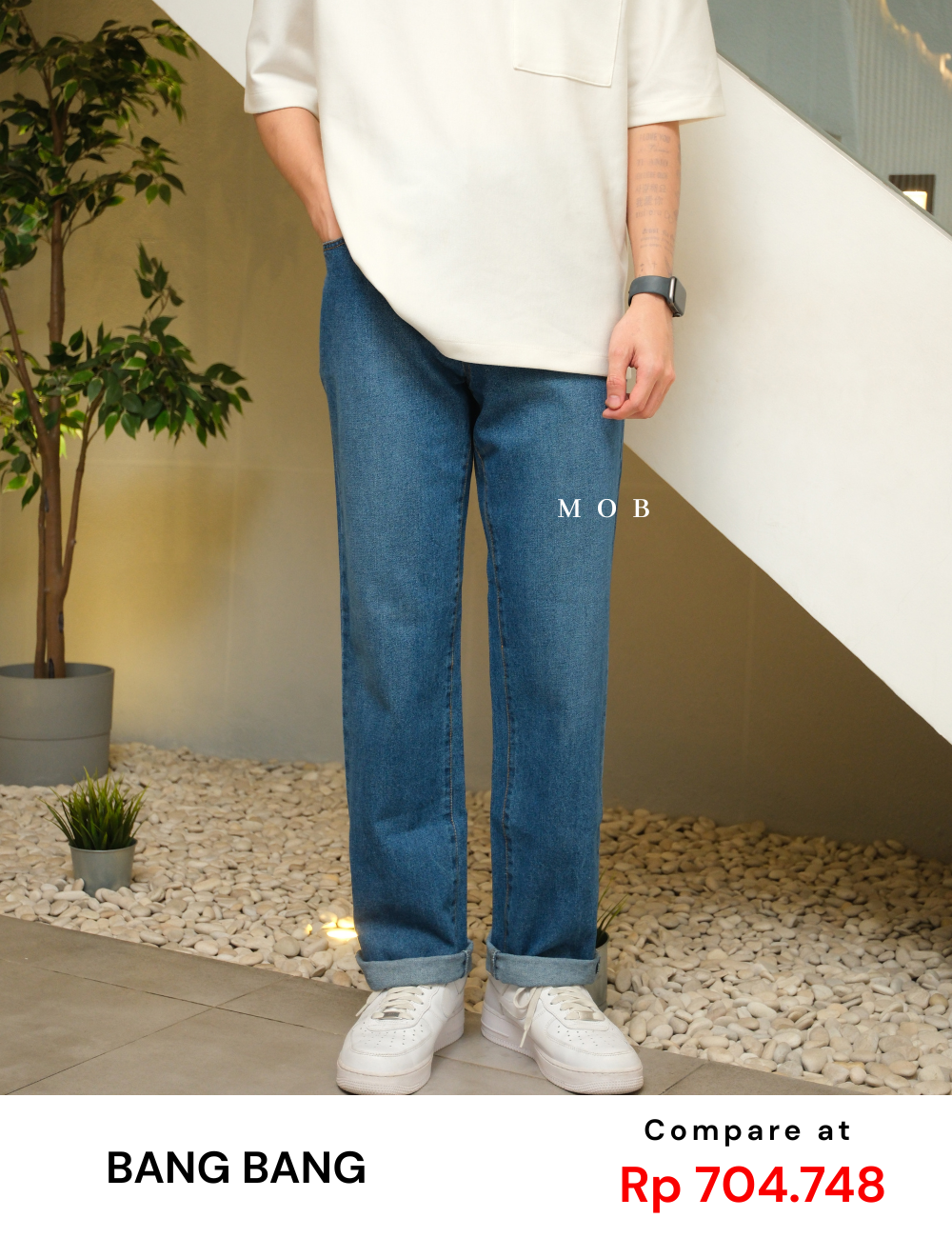 BBGPT06001 Tapered Jeans Medium Blue