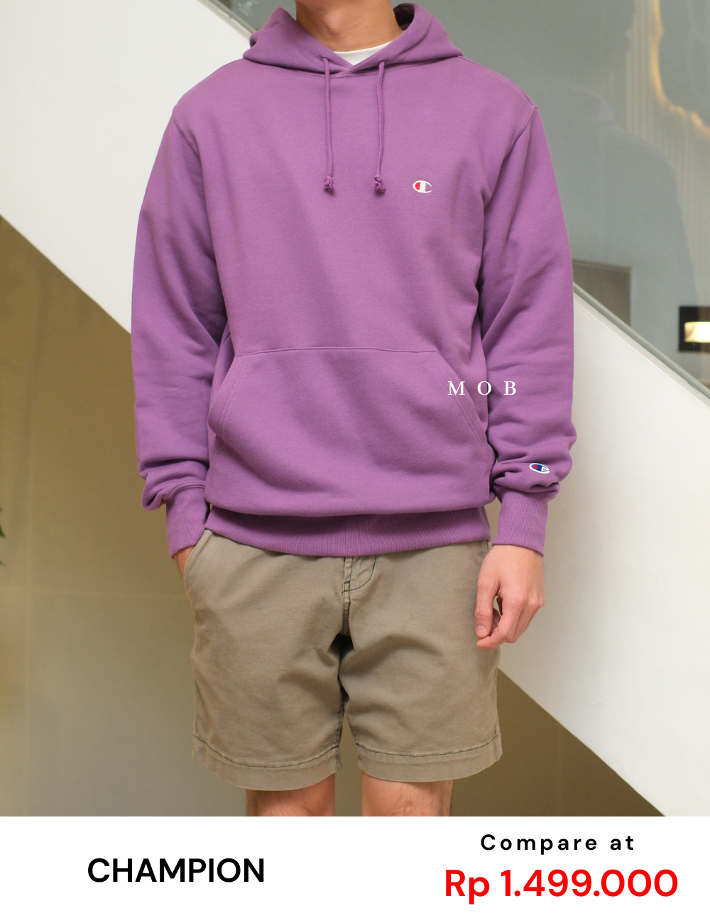 CHMPHOD2101H Basic Terry Pullover Hoodie Wisteria
