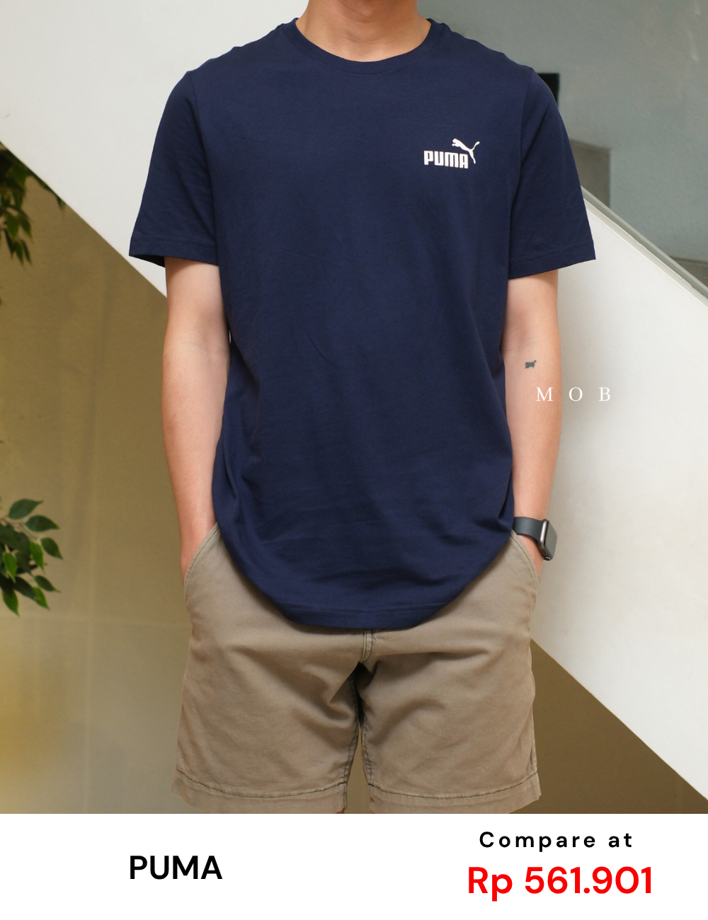 PMSST07005B Essentials Small Script Logo SS Tee Navy 