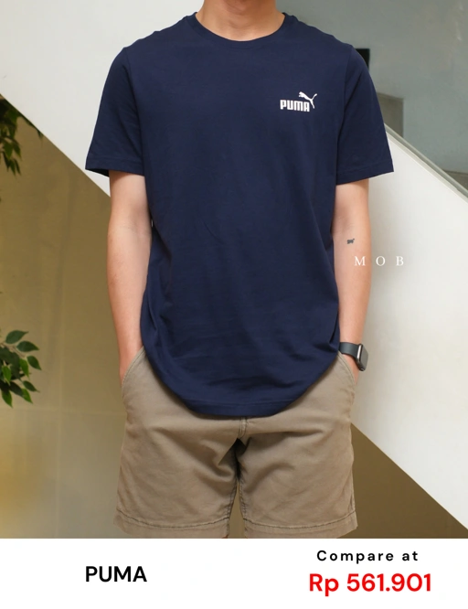 PMSST07005B Essentials Small Script Logo SS Tee Navy 