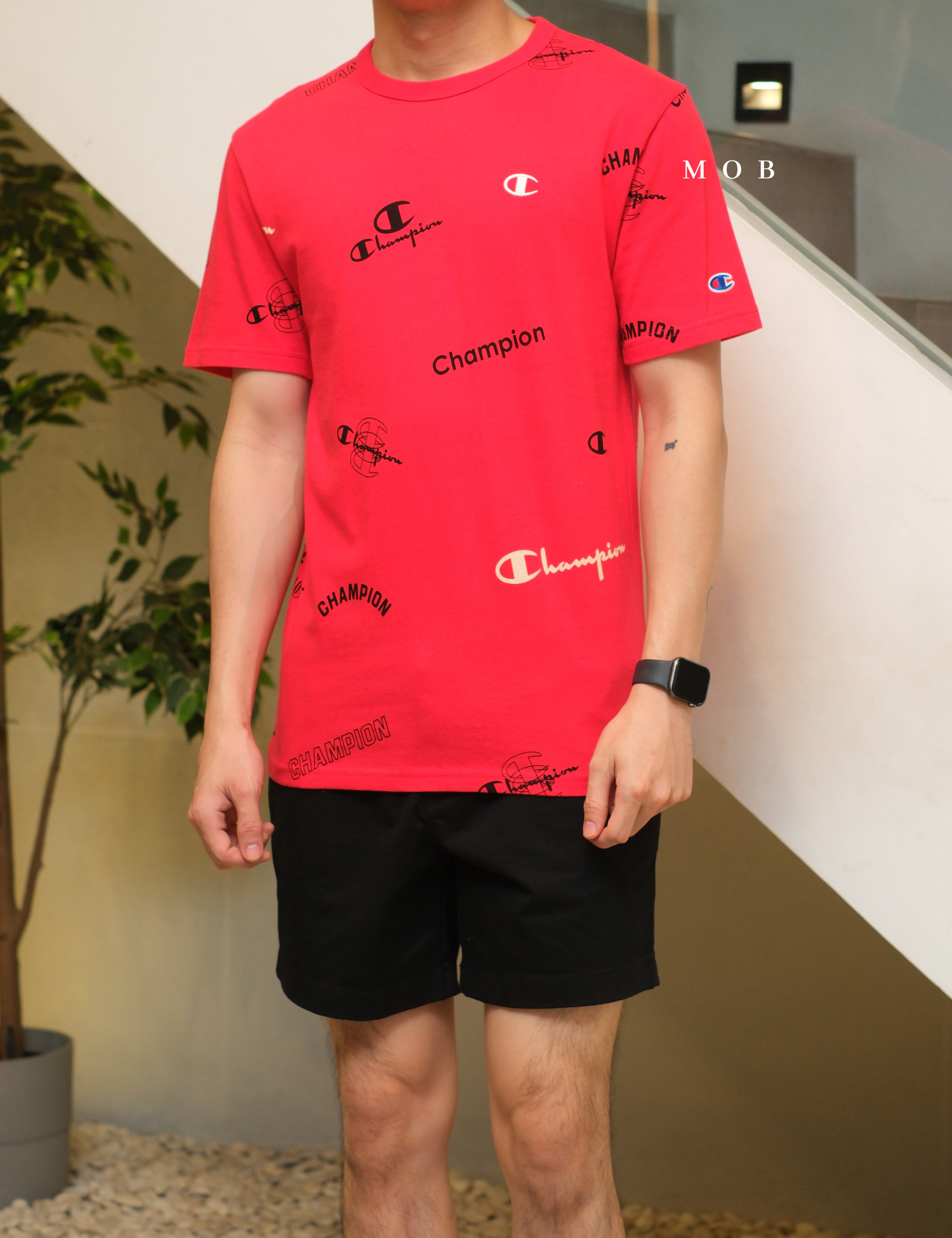 CHMPSST2022 All Over Logo SS Tee Red