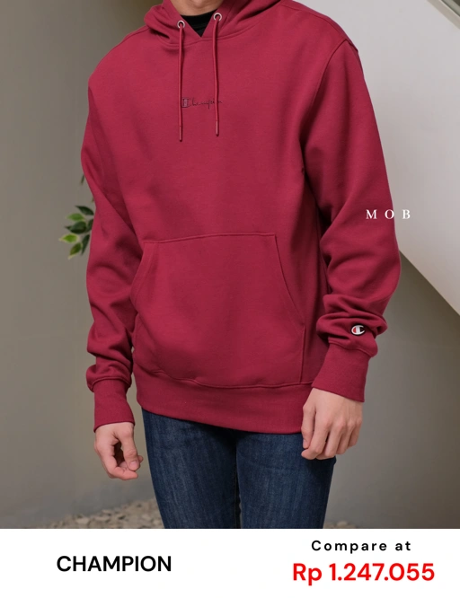 Image of CHMPHOD1706C Tech Weave Flex Hoodie Cranberry