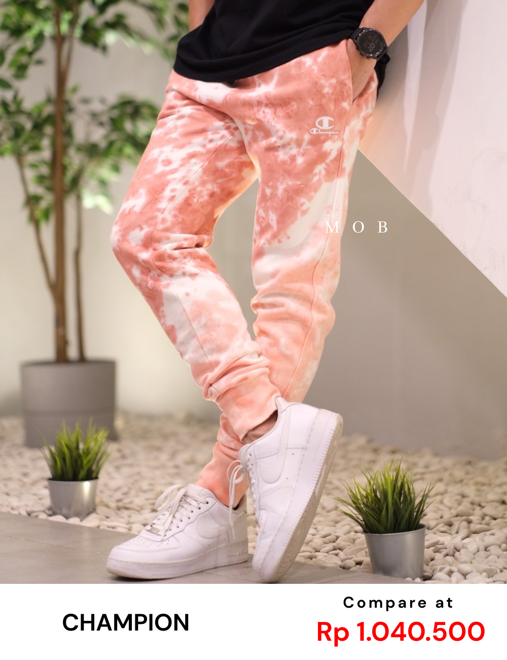 CHMPJP08001B Unity Dye Jogger Coral Peach