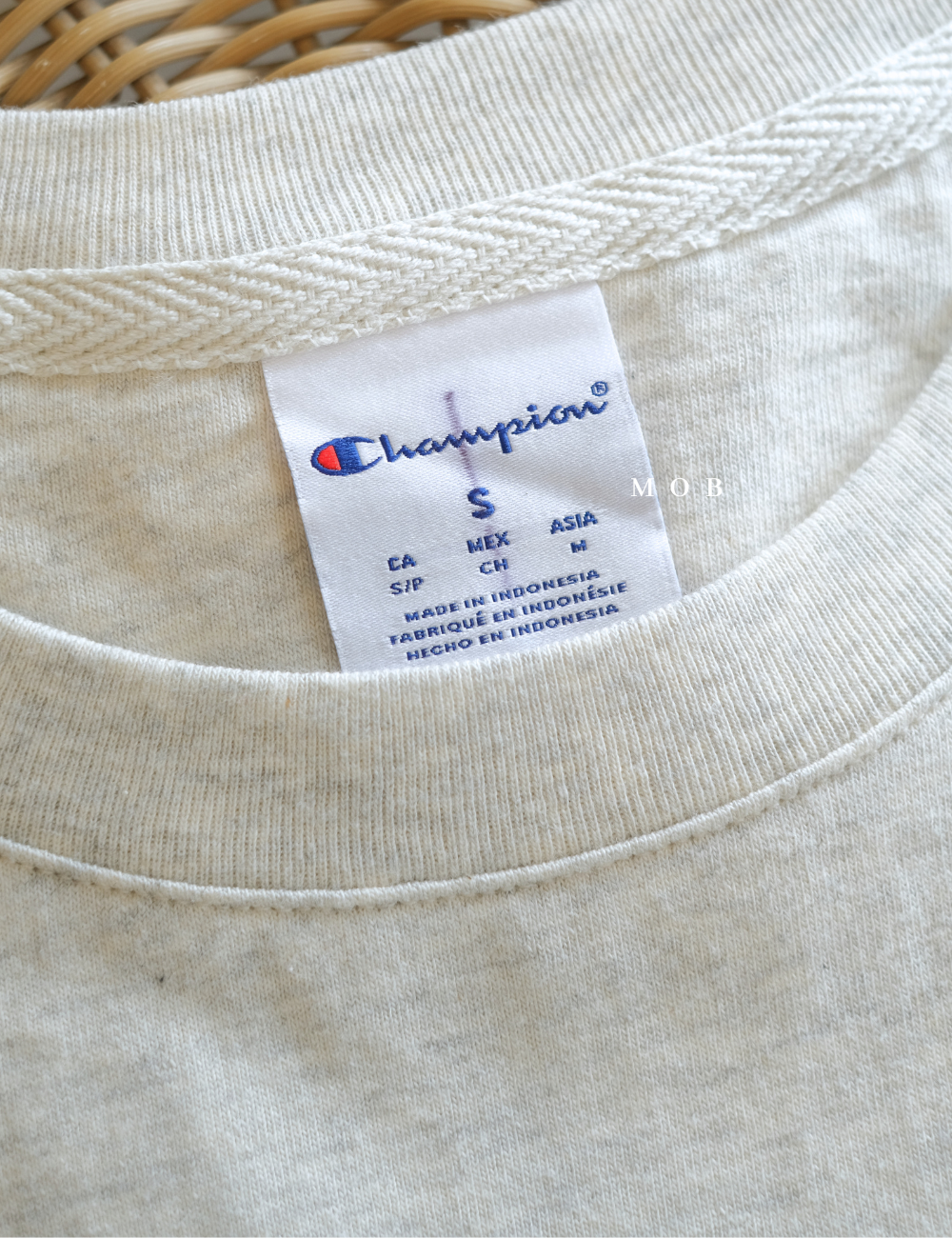 CHMPSST2204A Midweight Reverse Weave Tee Beige Misty