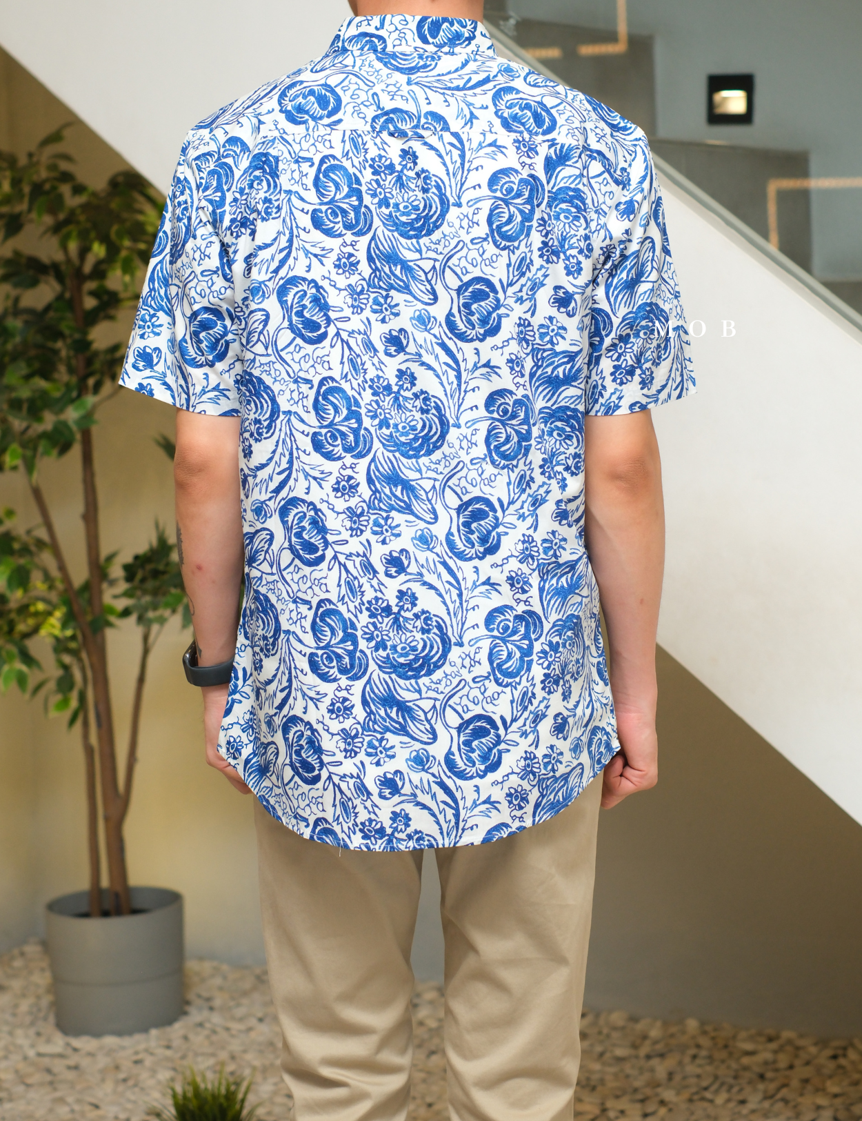 CLRSSS03012 Batik Pattern SS Shirt White