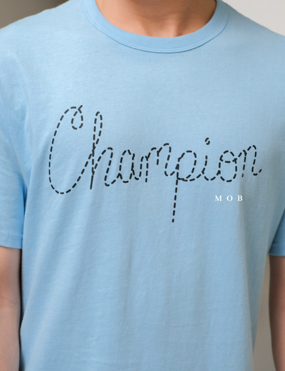 CHMPSST2112C Raised Ink Dotted SS Tee Skye Blue