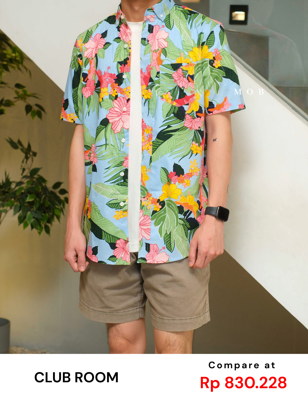 CLRSSS03009 Summer Tropical SS Shirt Sky Blue
