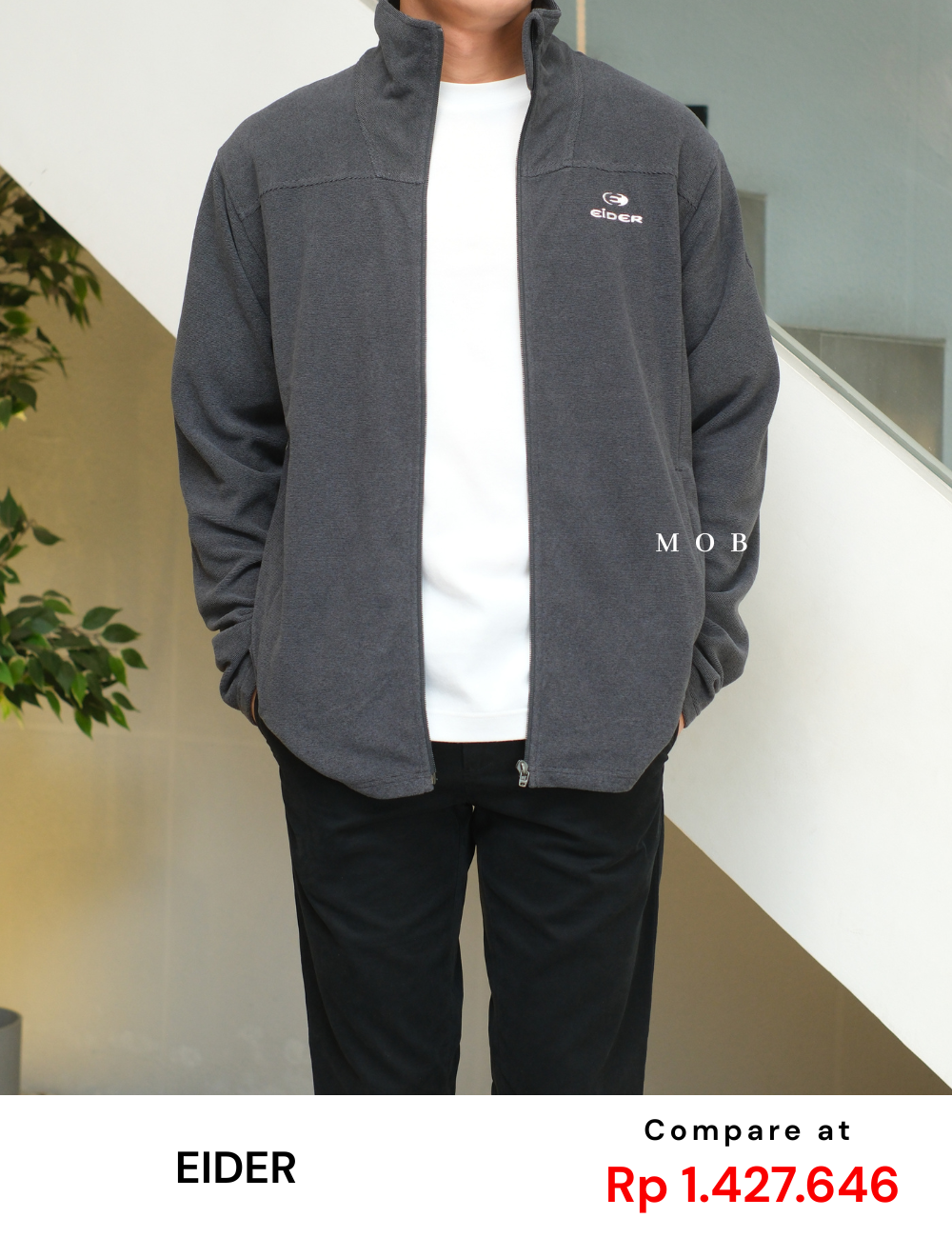 EIDJ01001 PolarTec Full Zipper Jacket Dark Grey
