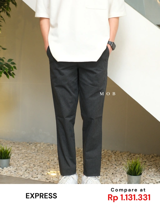 Image of EXPT1804B Slim Stretch Pants Dark Grey Misty