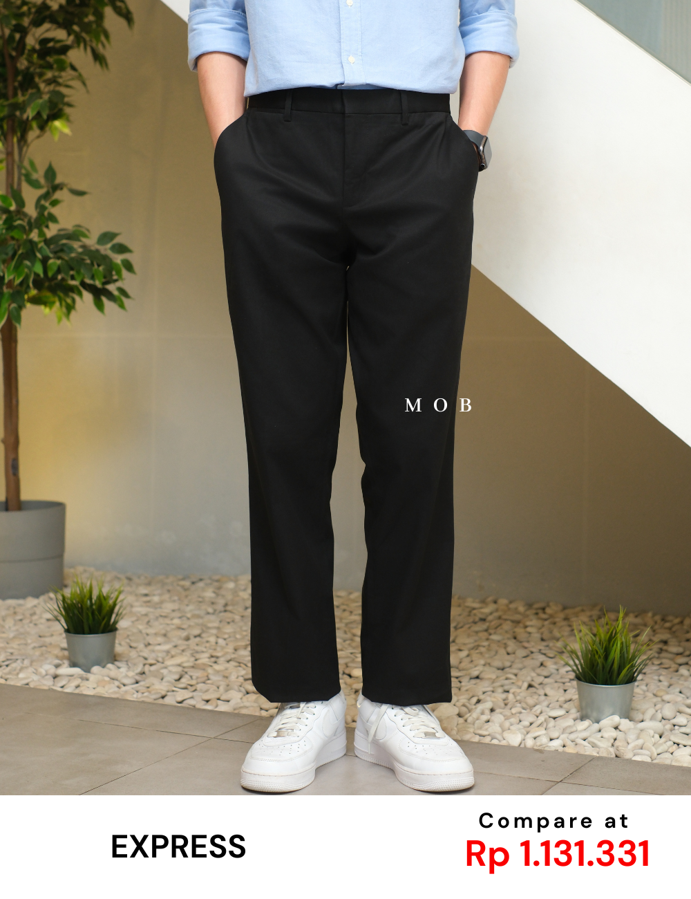EXPT1702A Photographer Stretch Cotton Pants Black