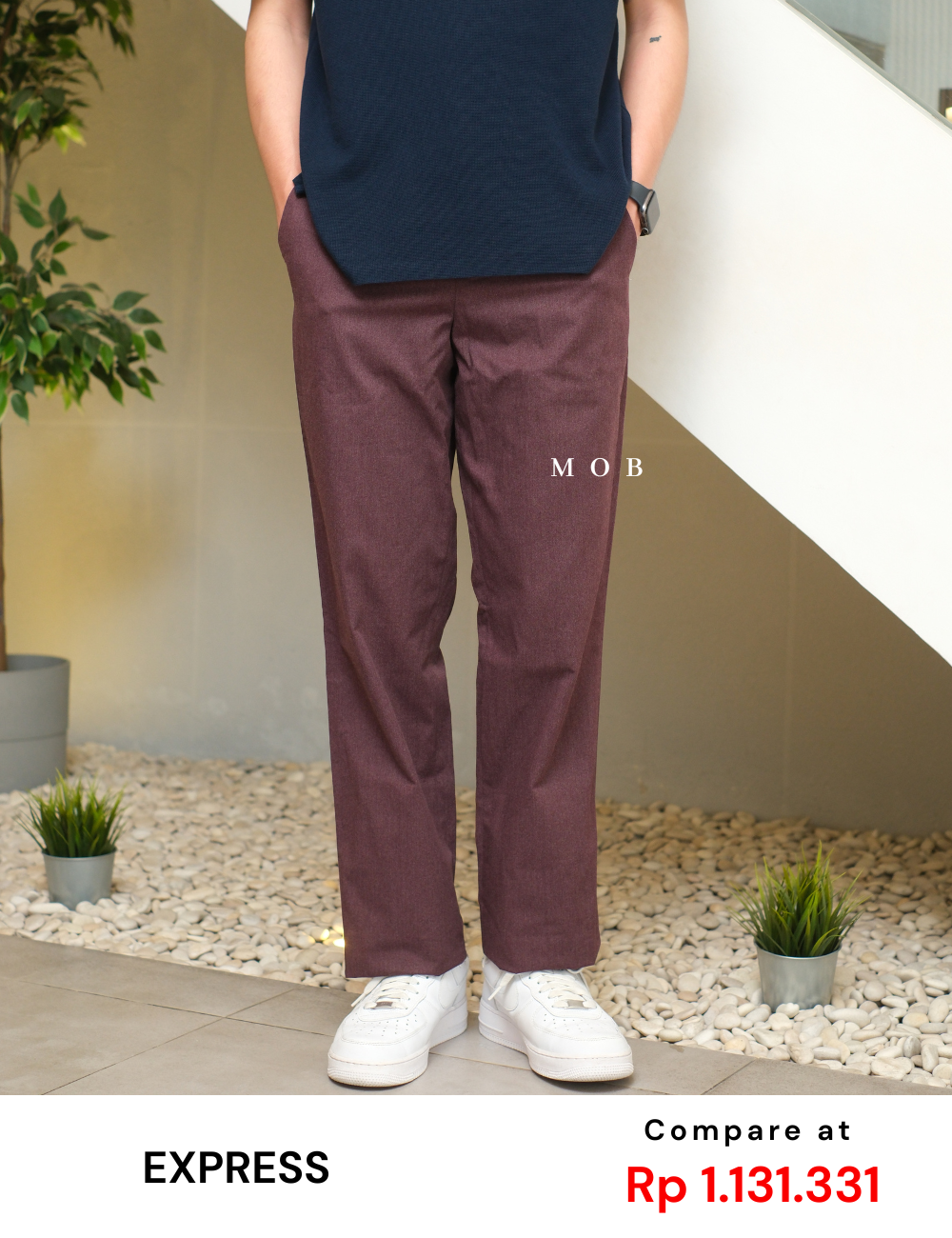EXPT1301 Relaxed Fit Pants Casual Wine Misty