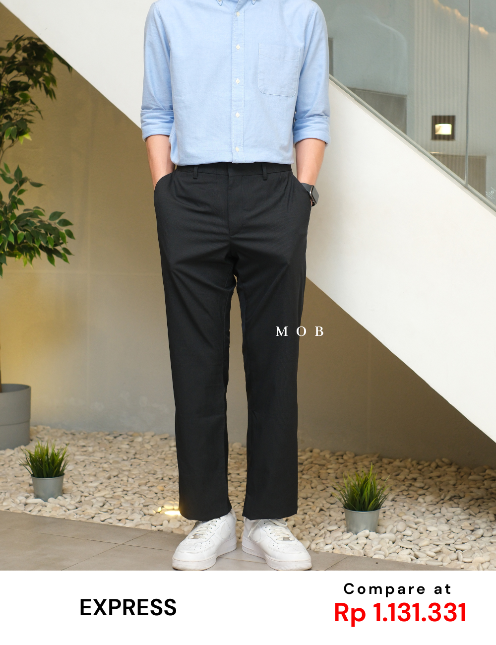 EXPT1702B Photographer Slim Pants Dark Grey Stripe