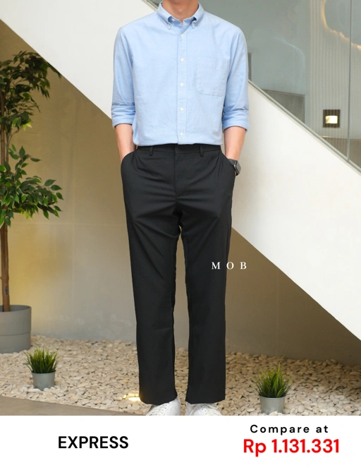 Image of EXPT1702B Photographer Slim Pants Dark Grey Stripe